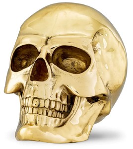 Philipp Plein calavera decorativa de diseño de lujo oro 14 x 22 x A. 16 cm