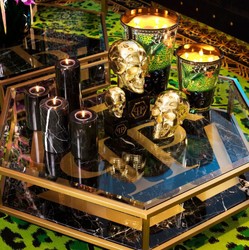 Philipp Plein Luxus Designer Deko Totenkopf Gold