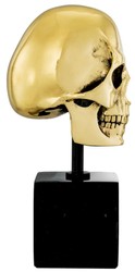Philipp Plein calavera decorativa de diseño de lujo oro / negro A. 20 cm