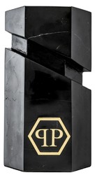 Philipp Plein objeto decorativo de mármol de diseño de lujo negro / oro A. 36 cm