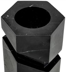 Philipp Plein objeto decorativo de mármol de diseño de lujo negro / oro A. 36 cm