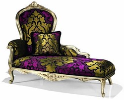 Casa Padrino luxury baroque chaise longue purple / black / gold 156 cm - Made in Italy