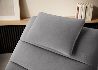 Casa Padrino Luxus Samt Chaiselongue mit Kopfkissen Grau 170 cm