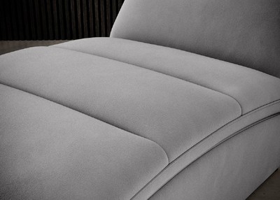 Casa Padrino Luxus Samt Chaiselongue mit Kopfkissen Grau 170 cm