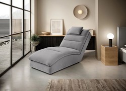 Casa Padrino chaise longue de terciopelo de lujo con cojín para la cabeza gris 170 cm