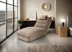 Casa Padrino chaise longue di lusso in velluto con cuscino poggiatesta marrone chiaro 170 cm