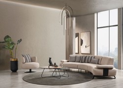 Casa Padrino luxury sofa with adjustable backrests beige / black 350 cm