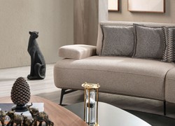 Casa Padrino luxury sofa with adjustable backrests beige / black 350 cm
