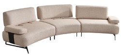 Casa Padrino luxury sofa with adjustable backrests beige / black 350 cm