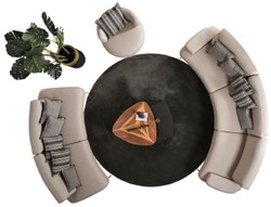 Casa Padrino sofá de lujo con respaldos regulables beige / negro 240 cm