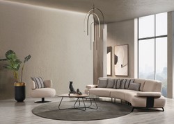 Casa Padrino poltrona di lusso beige / nero Ø 95 x A. 88 cm
