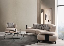 Casa Padrino poltrona di lusso beige / nero Ø 95 x A. 88 cm