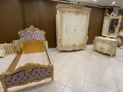 Casa Padrino cassettone barocco di lusso con specchio a parete beige / crema / multicolore