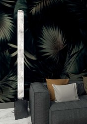 Casa Padrino lampadaire LED de luxe albâtre / noir H. 185 cm - Fabriqué en Italie