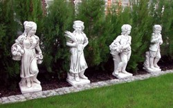 Casa Padrino Art Nouveau garden decorative sculptures set of 4 gray H. 75 cm