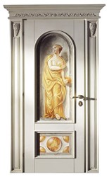 Casa Padrino porta per appartamento barocco di lusso bianco antico / multicolore 141 cm - Fatto in Italia
