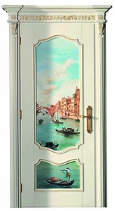 Casa Padrino luxury baroque apartment door white / multicolored / gold 126 cm - Made in Italy