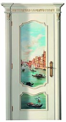 Casa Padrino luxury baroque apartment door white / multicolored / gold 126 cm - Made in Italy