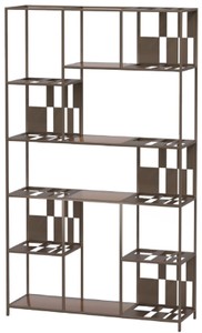 Casa Padrino cabinet mensola di lusso in metallo con ripiani in vetro marrone / bronzo 118 cm