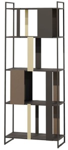 Casa Padrino cabinet mensola di lusso in metallo nero / marrone / ottone 78 cm