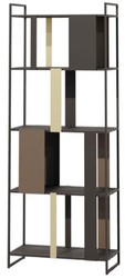 Casa Padrino armoire étagère de luxe en métal noir / marron / laiton 78 cm