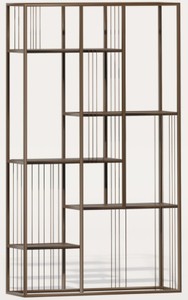 Casa Padrino cabinet mensola di lusso in metallo con ripiani in legno marrone 118 cm