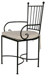 Casa Padrino luxury Art Nouveau wrought iron garden chair with armrests black / cream