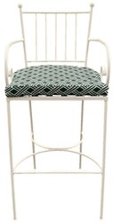 Casa Padrino sedia da bar Art Nouveau di lusso in ferro battuto con braccioli bianco / verde A. 117 cm