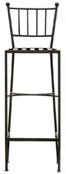 Casa Padrino luxury Art Nouveau wrought iron bar chair with seat cushion black / gray / white H. 97 cm