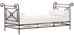 Handgeschmiedetes Luxus Jugendstil Schmiedeeisen Sofa Braun Weiß