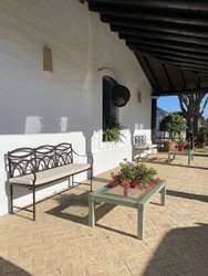 Casa Padrino luxury Art Nouveau wrought iron garden bench brown / cream 150 cm