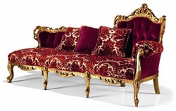 Casa Padrino luxury baroque chaise longue bordeaux red / gold 202 cm - Made in Italy