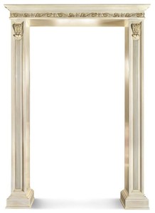 Casa Padrino luxury baroque door frame white / gold 187 x H. 262 cm - Made in Italy