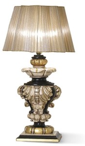 Casa Padrino luxury baroque table lamp ivory / black / gold H. 74 cm - Made in Italy
