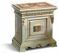 Casa Padrino comodino barocco di lusso con 2 cassetti avorio / oro - Fatto in Italia
