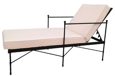 Casa Padrino luxury Art Nouveau garden lounger black / white 190 cm