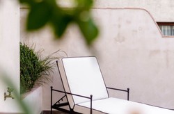 Casa Padrino tumbona de jardín Art Nouveau de lujo negro / blanco 190 cm
