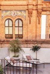 Casa Padrino tumbona de jardín Art Nouveau de lujo negro / blanco 190 cm