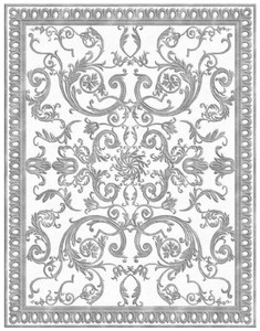 Luxus Barock Wohnzimmer Teppich Wollteppich Weiß Grau