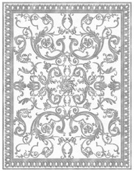 Luxus Barock Wohnzimmer Teppich Wollteppich Weiß Grau