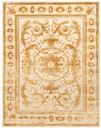 Luxus Barock Wohnzimmer Teppich Wollteppich Creme Gold