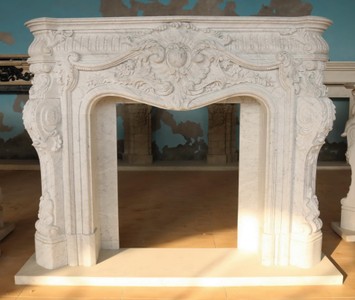 Casa Padrino marco de chimenea de mármol barroco de lujo blanco 200 x A. 160 cm