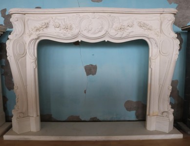 Casa Padrino marco de chimenea de mármol barroco de lujo blanco 240 x A. 170 cm