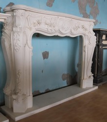Casa Padrino marco de chimenea de mármol barroco de lujo blanco 240 x A. 170 cm
