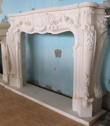 Casa Padrino marco de chimenea de mármol barroco de lujo blanco 240 x A. 170 cm