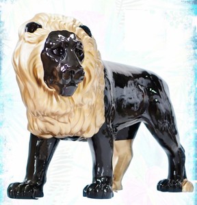 Luxus XXL Garten Deko Skulptur Figur Löwe Schwarz Gold Luxus XXL Garten Deko Skulptur Figur Löwe Schwarz Gold