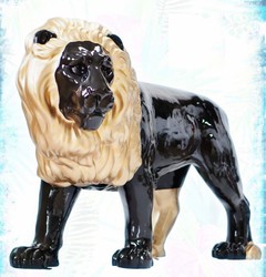 Casa Padrino XXL decorative sculpture lion black / gold 185 cm Casa Padrino XXL decorative sculpture lion black / gold 185 cm