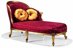 Casa Padrino luxury baroque chaise longue bordeaux red / gold 160 cm - Made in Italy