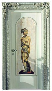 Casa Padrino luxury baroque apartment door white / silver / gold 129 cm - Made in Italy