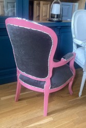 Casa Padrino chaise de salon baroque de luxe visage gris / rose / argent